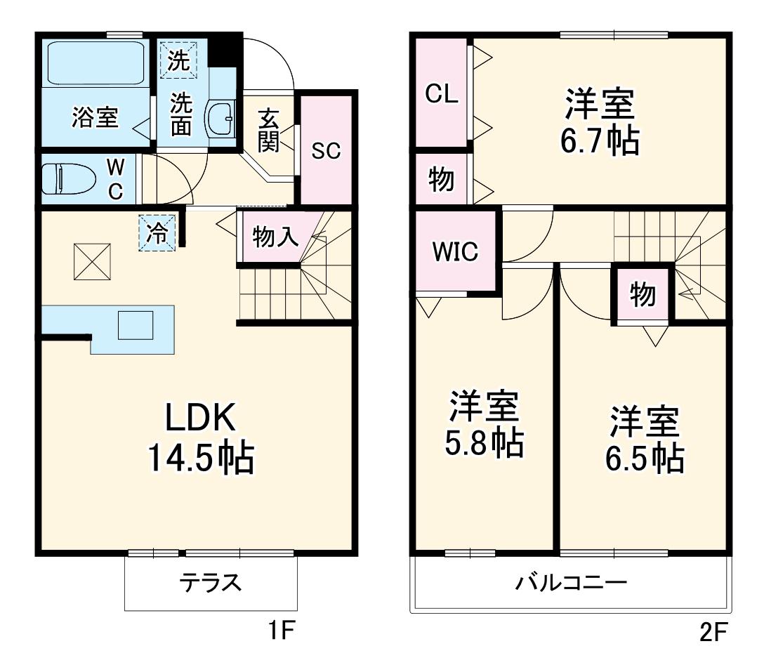 コート坂本(3LDK)の間取り写真