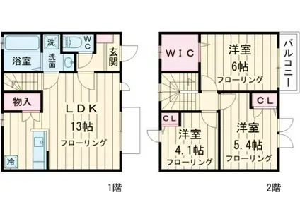 ジャルダン赤堤(3LDK)の間取り写真