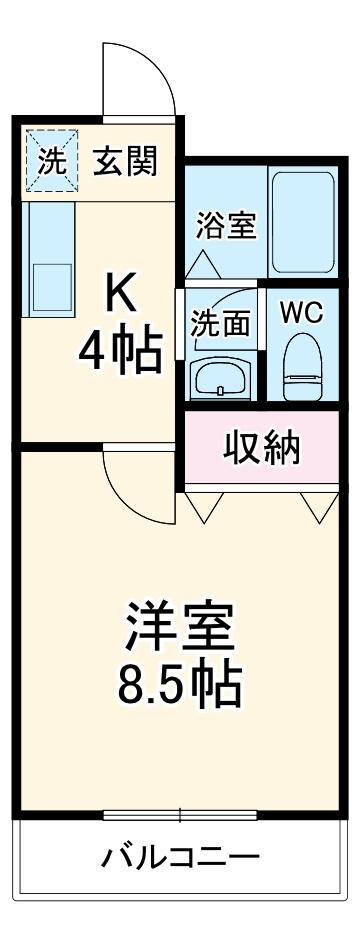マンションあすか(1K/2階)の間取り写真
