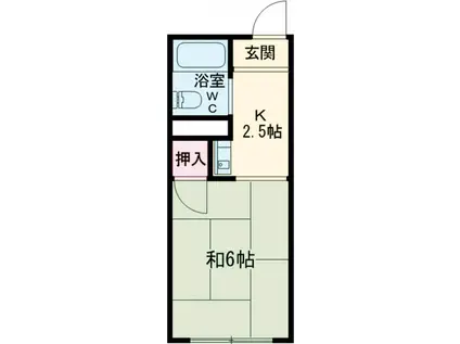ハイネス(1K/1階)の間取り写真