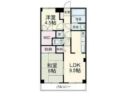 オークレジデンス(2LDK/4階)の間取り写真