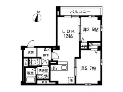MODERN CROWD CHIBA(2LDK/5階)の間取り写真