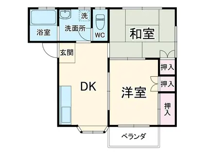 サンハイツ(2DK/2階)の間取り写真
