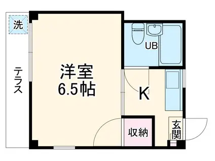 ドエル天平(1K/1階)の間取り写真