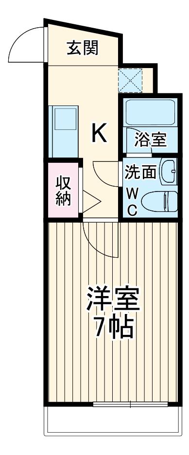 FILLE FLATS KAWAGOE-MINAMI(1K/1階)の間取り写真
