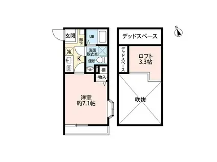 アムールジョリコリーヌ(1K/2階)の間取り写真