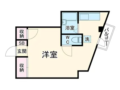 光ハイツ(ワンルーム/2階)の間取り写真