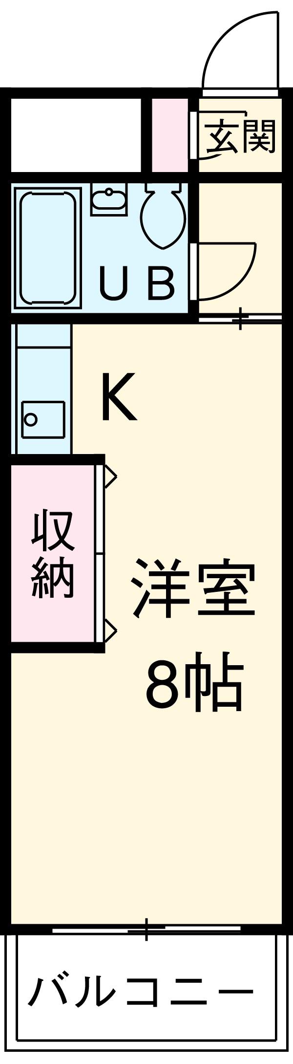 ランドフォレスト南柏Ⅱ(1K/4階)の間取り写真