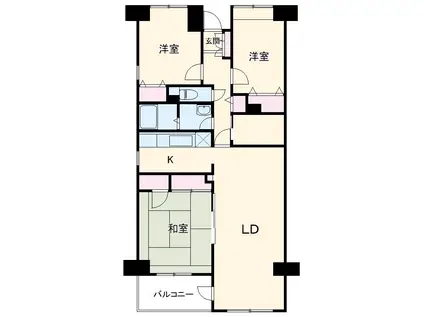 エルプレイス下総中山2(3LDK/2階)の間取り写真