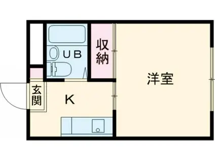 ラディーハイツ須賀(1K/1階)の間取り写真