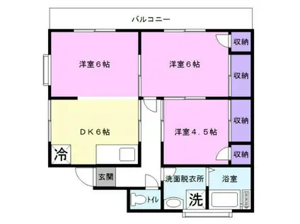 岡崎ハウス(3DK/2階)の間取り写真