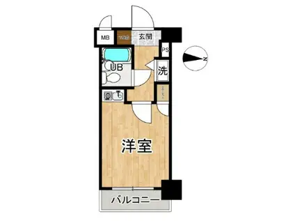 ライオンズマンション千葉東(1K/10階)の間取り写真