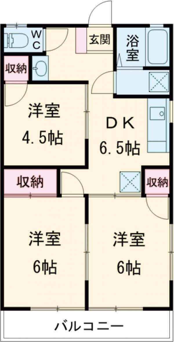 ベルクハイツ(3DK/2階)の間取り写真