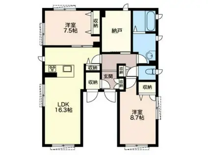 プランドール(2SLDK/1階)の間取り写真