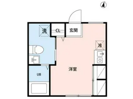 GLICION蓮根(1K/4階)の間取り写真