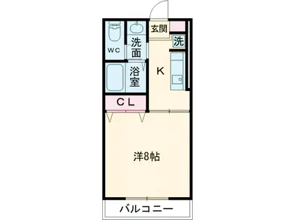 ジュネスミユキ(1K/2階)の間取り写真