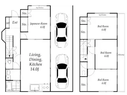 小田急電鉄小田原線 本厚木駅 バス乗車時間:35分 細野橋バス停で下車 徒歩5分 2階建 築36年(4LDK)の間取り写真