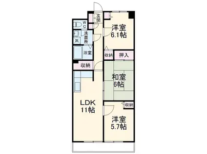 ルクソル浦和(3LDK/1階)の間取り写真