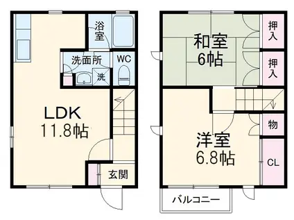 メゾンティンカーベルB(2LDK)の間取り写真