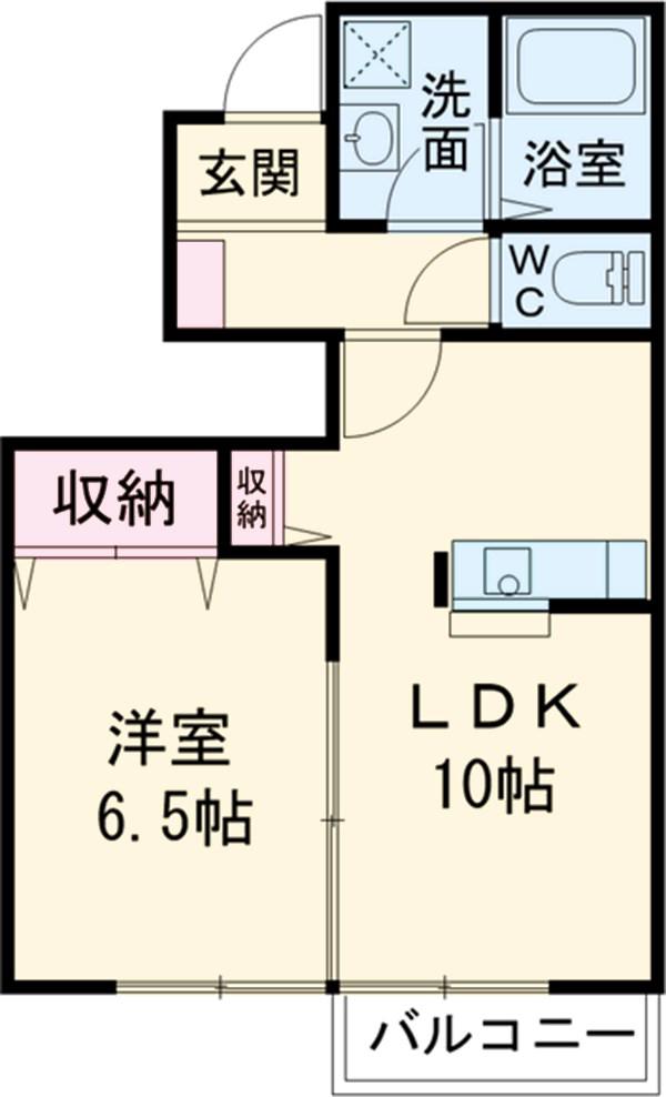 パルク・フルールB棟(1LDK/1階)の間取り写真
