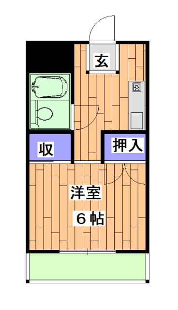 ジュネス一条(1K/3階)の間取り写真