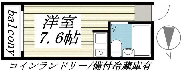 JPアパートメント飯能(ワンルーム/2階)の間取り写真