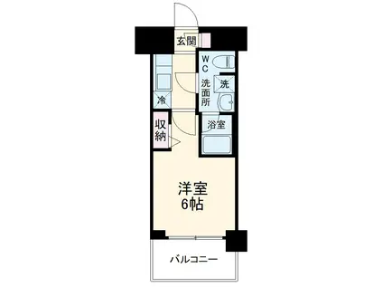 メインステージ横濱伊勢佐木Ⅱ(1K/7階)の間取り写真