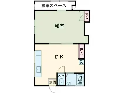 ハイムフローラル(1DK/1階)の間取り写真