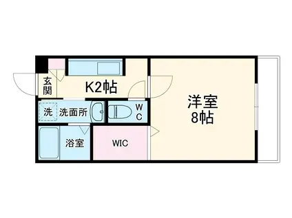 GREEN OAK(1K/1階)の間取り写真