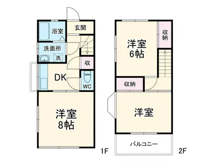 宇野ハイツ(3DK/1階)の間取り写真