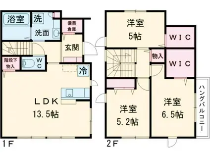 西武池袋・豊島線 大泉学園駅 徒歩18分 2階建 築3年(3LDK)の間取り写真