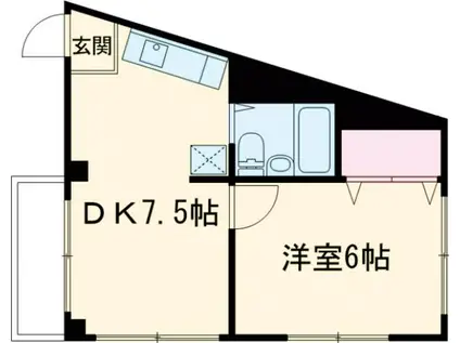 ソヴリン落合(1DK/2階)の間取り写真