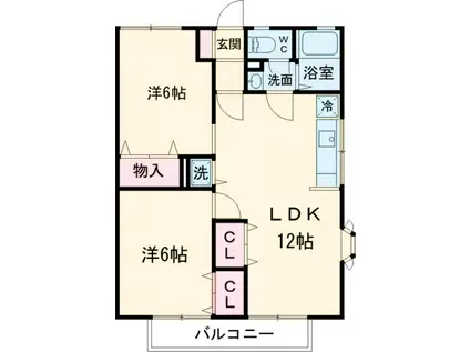 コートビレッジ昭島(2LDK/2階)の間取り写真
