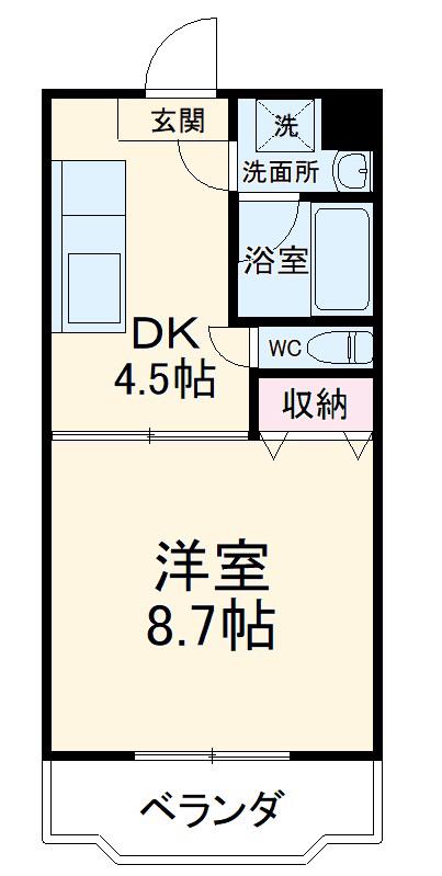フレッサ(1DK/1階)の間取り写真