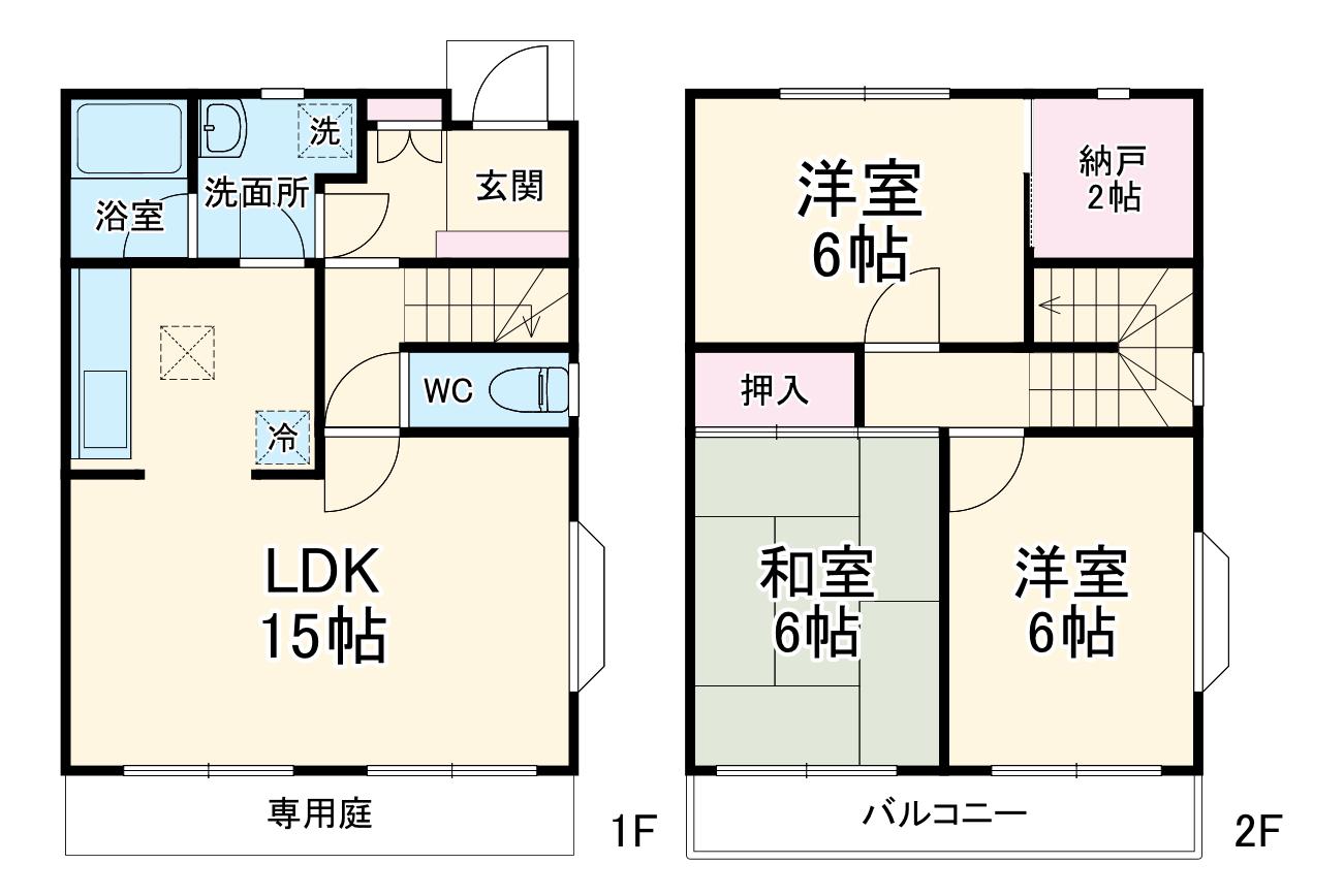 王禅寺西ハウス(3SLDK)の間取り写真