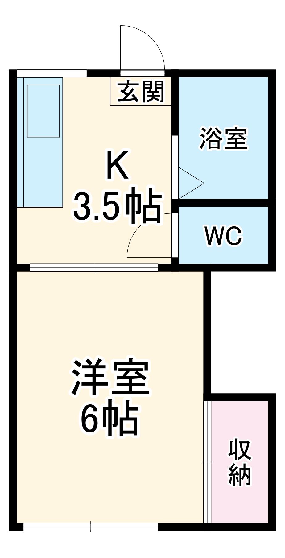 第二常盤ハイツ(1K/2階)の間取り写真