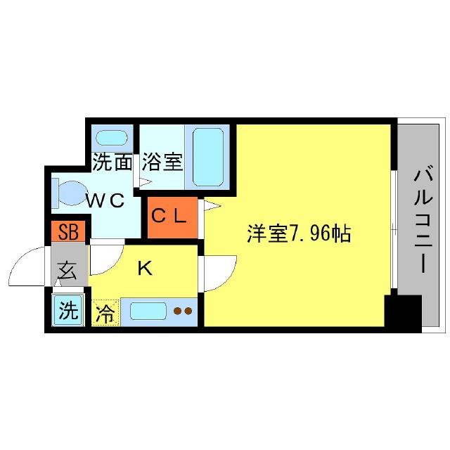 SERENITE日本橋SUD(1K/6階)の間取り写真