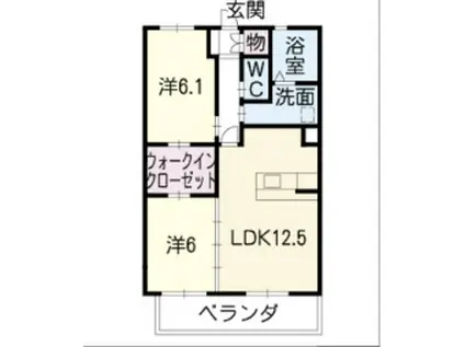 ボヌール(2LDK/2階)の間取り写真