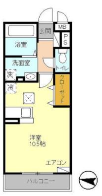 DOLLY VARDEN 2(ワンルーム/3階)の間取り写真