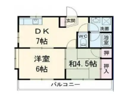 クロノス浦和(2DK/2階)の間取り写真