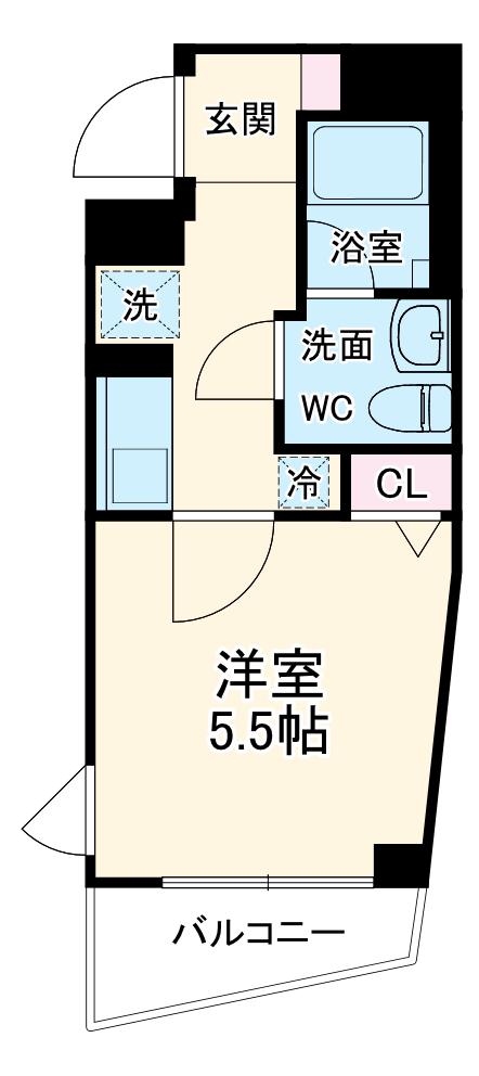 SHOKEN RESIDENCE横浜大口Ⅲ(1K/4階)の間取り写真