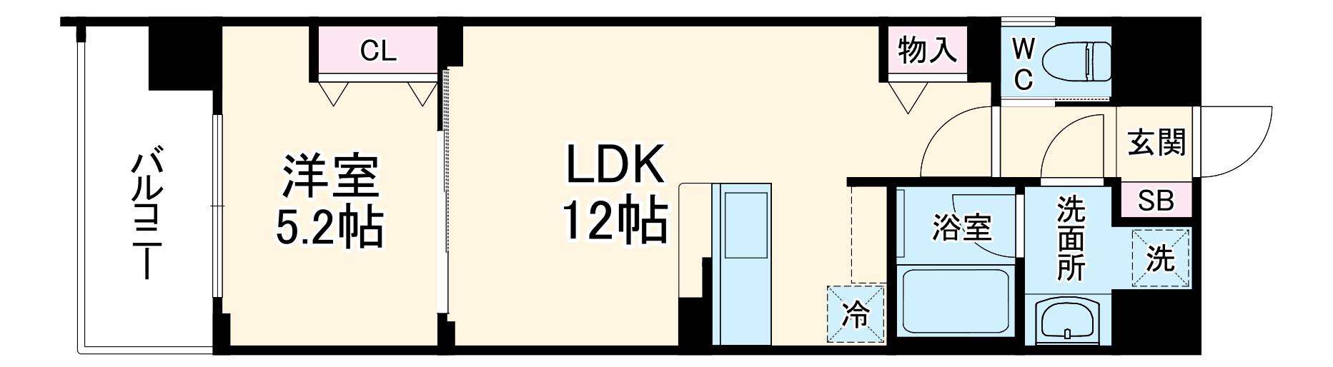 ベラジオ雅び京都三条通(1LDK/5階)の間取り写真