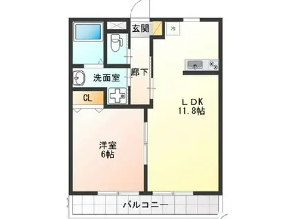 32スプラウト(1LDK/2階)の間取り写真