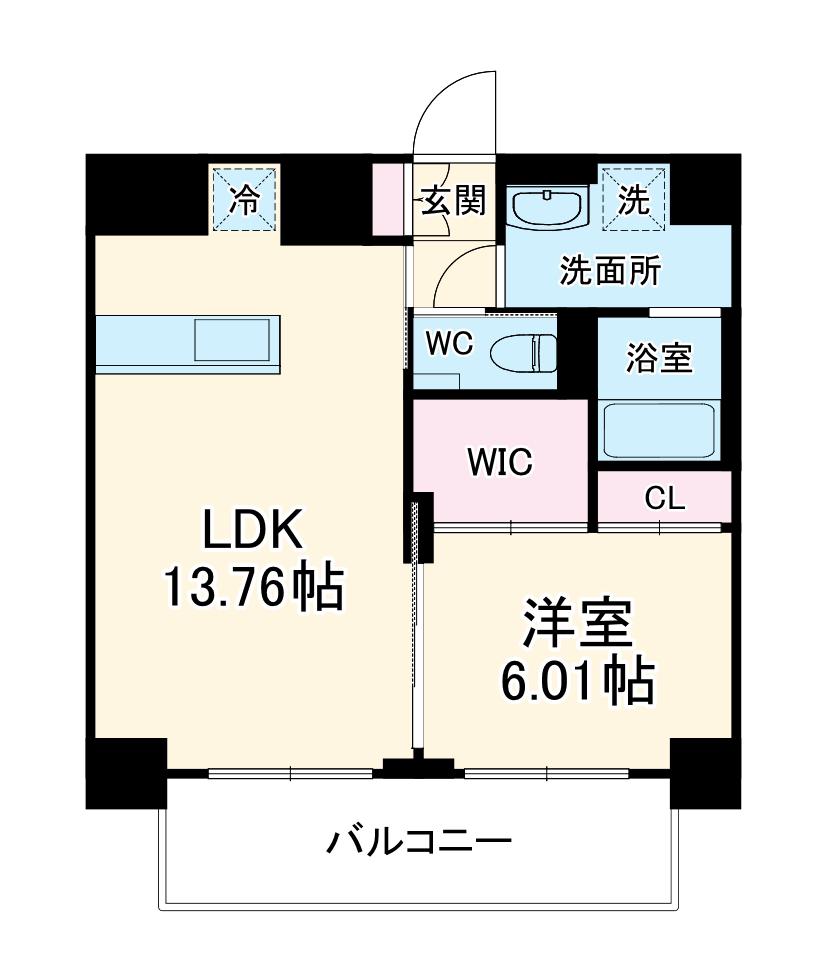FM NAKAZAKI(1LDK/3階)の間取り写真