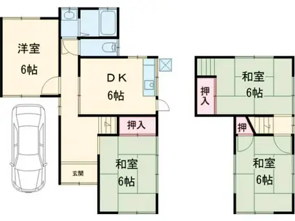 山陰本線 嵯峨嵐山駅 徒歩13分 2階建 築54年(4DK)の間取り写真