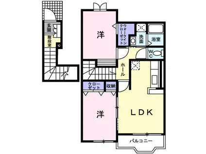 エテルノベルル Ⅰ(2LDK/2階)の間取り写真