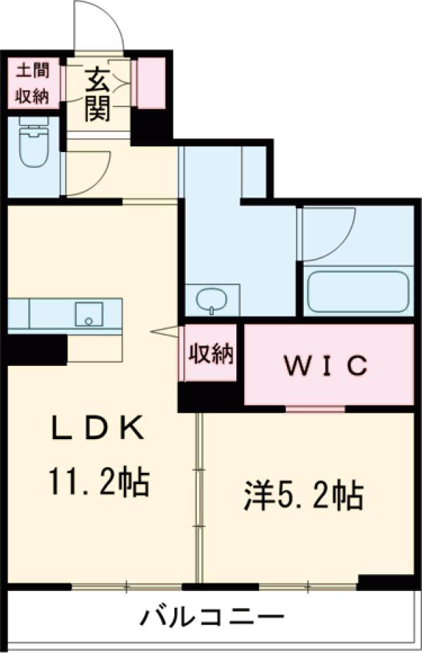アンビシャス(1LDK/2階)の間取り写真