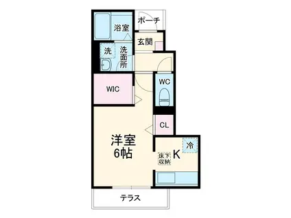 フィオーレ中前田(1K/1階)の間取り写真