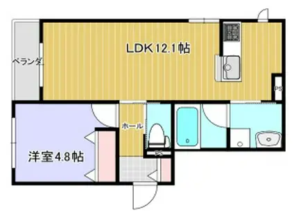 へーベルメゾン高砂通(1LDK/3階)の間取り写真