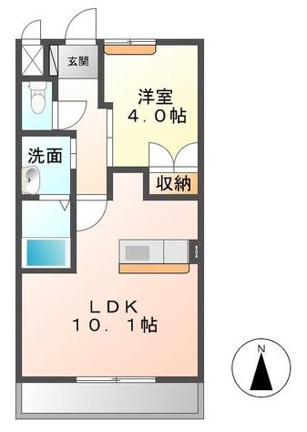 PURE STAGEⅡ(1LDK/2階)の間取り写真